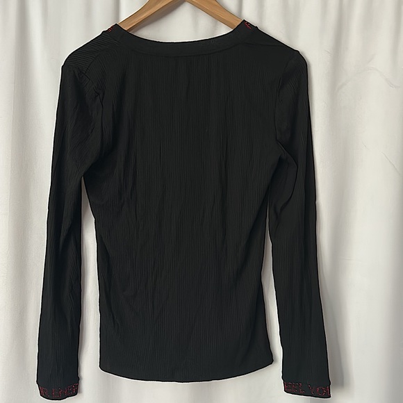 Desigual NWT “Feel Your Energy” Black Long Sleeve Shirt Top  **Size L** 🔥🔥 - Picture 2 of 5